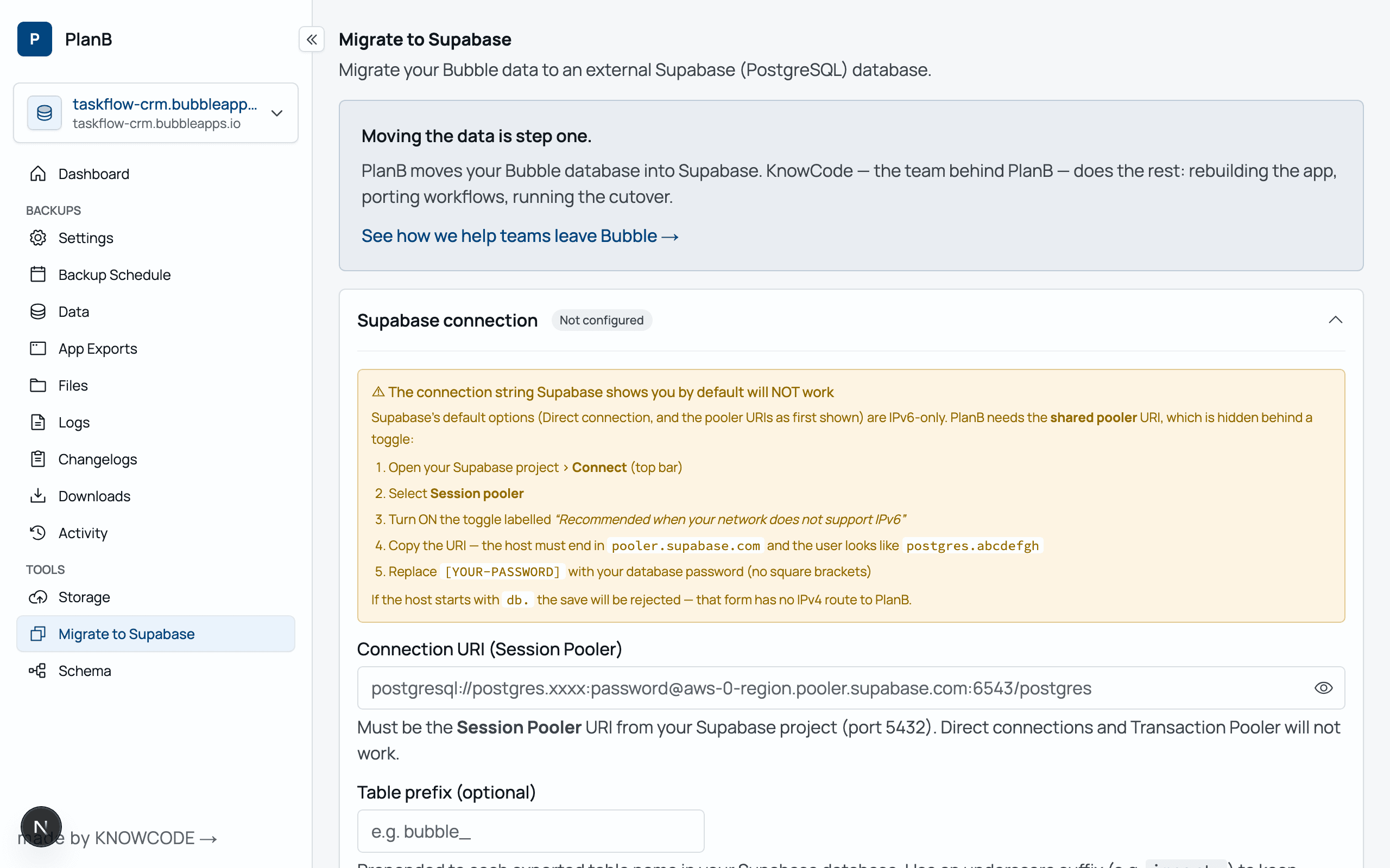 Export wizard for migrating Bubble data to Supabase or PostgreSQL